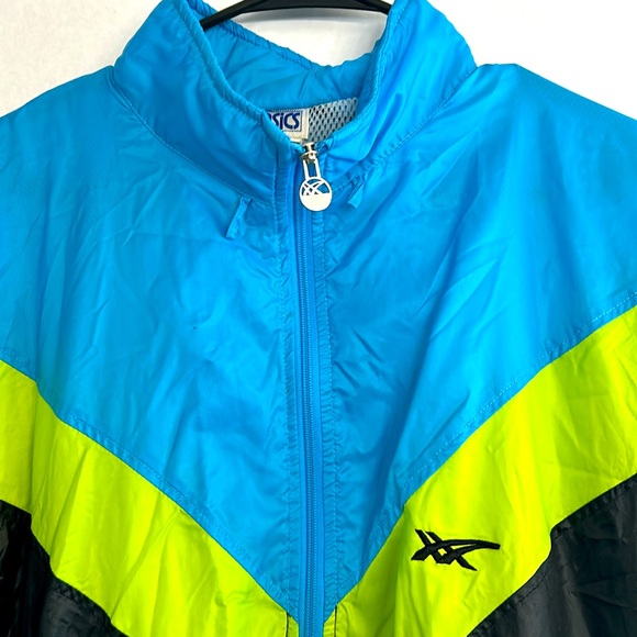 Vintage Asics Jacket Adult Retro Bright Full Zip Windbreak. Fits Like A Medium/L - Picture 2 of 7